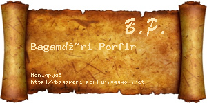 Bagaméri Porfir névjegykártya